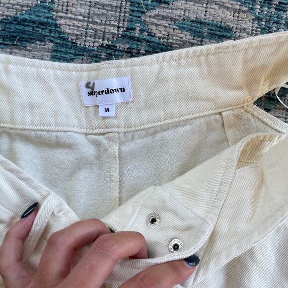 Superdown Iris Cut Out in Ivory High-Waisted Wide Leg Pants - Size M - Picture 6 of 11